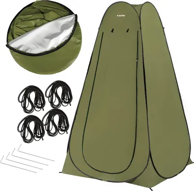 Produktbild von Outtec® Camping Pop-up Duschzelt, Toilettenzelt, Tragbares Umkleidezelt, WC-Zelt - 118x118x190 cm - inkl. Tragetasche - für Outdoor, Strand, Camping