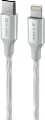 Immagine prodotto di Swissten, cavo da USB-C a Lightning Design intrecciato Protezione antigroviglio, bianco