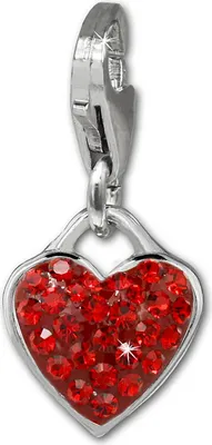 Image de SilberDream rouge Charm coeur zirconium femmes 925 argent Pendentif Charms GSC581R