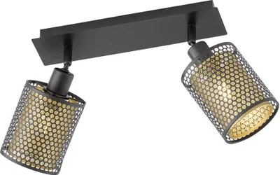 Produktbild von Deckenleuchte, 2 Flammig, Stahl, Eisen, schwarz, gold, L 30 cm