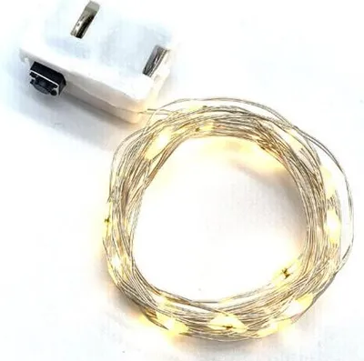 Image de Fil Led Pour Décorations De Noël 50Cm Batterie Lumière Chaude