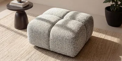 Produktbild von Kaiser Möbel Hocker, Pouf, Chenille Stoff Puente, Beige, Averro