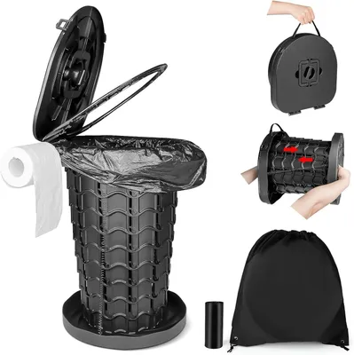 Produktbild von Campingtoilet XXL, höhenverstellbar bis 47,5 cm, belastbar bis 200 kg, für Erwachsene