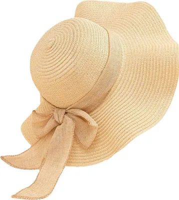 Produktbild von Vivi Idee® Sonnenhut Strohhut Damen faltbar Sommerhut Sonnenmütze Strandhut Straw hat Einheitgröße (Beige)