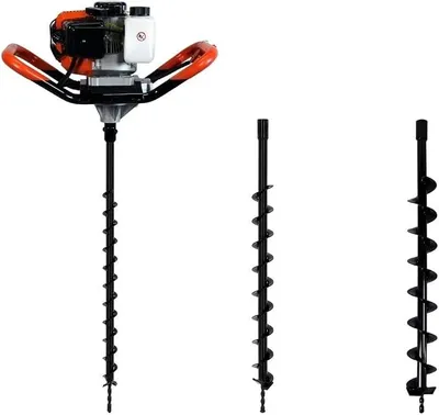 Obrázek produktu pro Vrták do země, benzínový motor, objem 52 cm3, výkon 3 koní, včetně 3 vrtáků o průměrech 40/60/80 mm