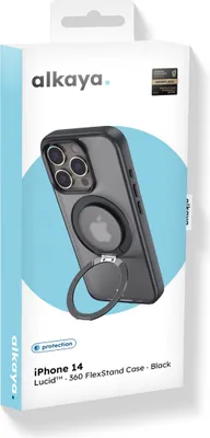 Produktbild von alkaya Lucid 360 FlexStand Case mit Magsafe für iPhone 14 schwarz