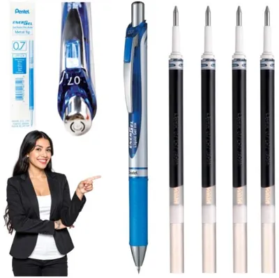 Produktbild von Pentel EnerGel BL77 Kugelschreiber Set Blau 0,7mm
