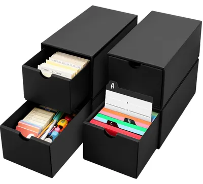 Obrázok produktu pre Omgoods - Systémová krabička A6 - Úložná krabička pre viac ako 4000 kartičiek - Čierna