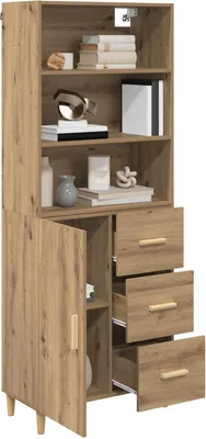 Produktbild von vidaXL Highboard Artisan-Eiche 69,5 x 32,5 x 180 cm Holzwerkstoff