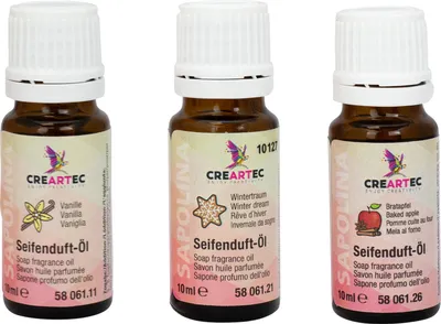 Produktbild von CREARTEC Seifenduftöl Winter 3er Set (Bratapfel, Wintertraum, Vanille) 30ml - Inhalt jeweils 10ml - 5806253
