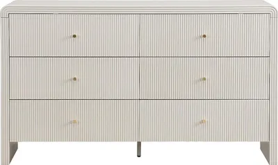 Produktbild von Kommode mit 6 Schubladen - MDF - Beige und Gold - MIRENALO