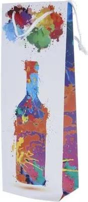 Produktbild von Flaschentasche bunte Flasche - ca. 13 x 8,5 x 36 cm