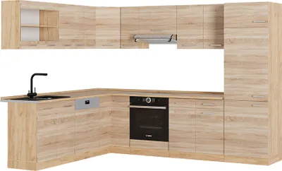 Produktbild von Eckküche Vicco R-Line Sonoma/Goldkraft Eiche 287 x 60 cm , AP Eiche, Model 54169