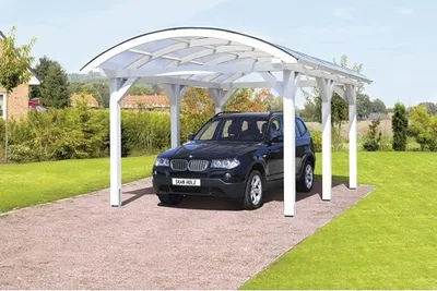 Produktbild von Einzelcarport SKAN HOLZ Bogendach 376x541 cm weiß