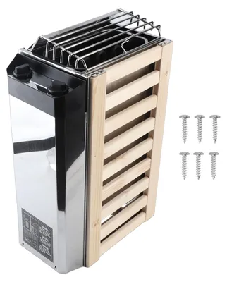 Zdjęcie produktu dla Grzałka do sauny, 3,6 kW, 110 V, z wbudowanym sterowaniem, ze stali nierdzewnej, do sauny domowej, hotelowej lub łaźni parowej