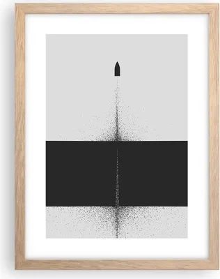 Produktbild von Gerahmtes Poster - Rahmen in heller Eiche - Kugel Schwarzweiß Modern - 30x40 cm - Wand Bild - Wanddeko - Wandbilder - Kunstposter - Wandposter - Bilderrahmen - Bilder - Kunstdruck - P2NPA30x40-4492