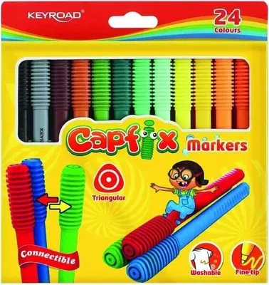 Image de Marqueurs triangulaires lavables combinés 24pcs