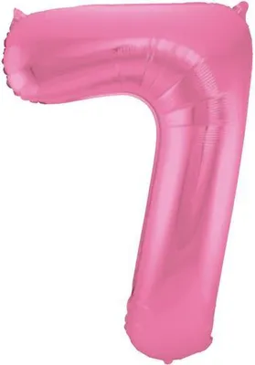 Produktbild von XL Folienballon Zahl 7 matt rosa