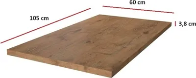 Produktbild von Arbeitsplatte 105 cm 38 mm Küchenzeile Küchenblock Eiche Lancelot Küche Vigo