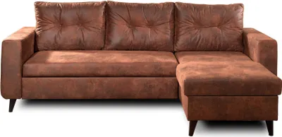 Produktbild von Best Möbel NORDIC - Ecksofa beidseitig montierbar - 4 Sitzplätze - Schlaffunktion - Industrial Vintage , Braun