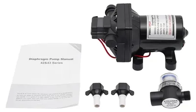 Image de Pompe à membrane, débit de 3,0 GPM, pression de 55 PSI, 12 V, noire