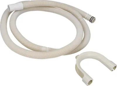 Produktbild von Ablaufschlauch Abpumpschlauch Spülmaschine 2,2m mit Haltebogen und Stutzen Bauknecht Whirlpool 481253028737 Indesit C00314840 Endstück gerade/gerade 19/22mm Durchmesser
