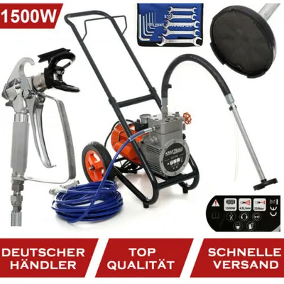 Produktbild von KRAFT&DELE | Hydrodynamische Farbsprühsystem, 1500W, Airless Farbsprühgerät, Hochdruck Airless Spritzgerät, Spritzpistole mit Schlauch, Airless Farbsprühsystem