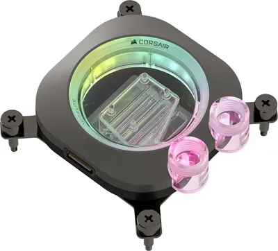 Produktbild von Corsair XC7 RGB ELITE, Wasserblock, Kupfer, Grau, LGA 1700, Sockel AM4, Sockel AM5, 90°, 24 Farben