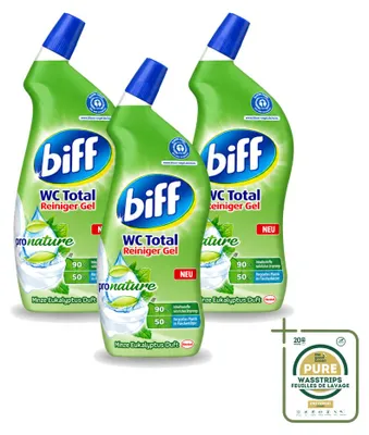Produktbild von 3 x Biff WC Total Gel ProNature - Minze & Eukalyptus - 750 ml - Vorratspackung - 3 Stücke