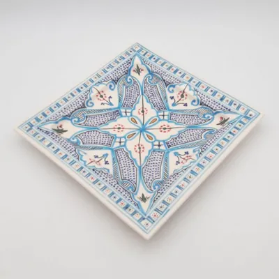 Immagine prodotto di Piatto quadrato marocchino turchese - L 30 cm