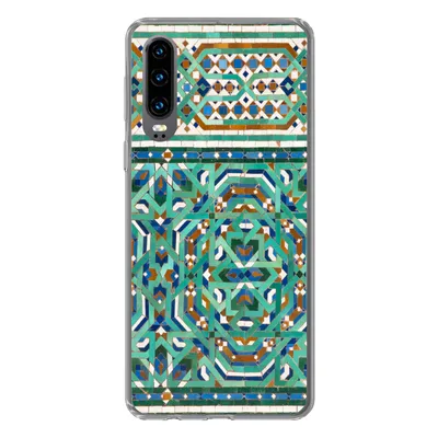 Produktbild von MuchoWow® Handyhülle Schutzhülle Hülle für Huawei P30 Eine traditionelle marokkanische Mosaikdekoration Silikon Softcase Handy Hülle - Kartenbesitzer