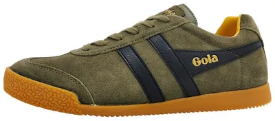 Image de Chaussures de sport Gola Harrier pour hommes, baskets de sport à lacets, couleur verte, style décontracté