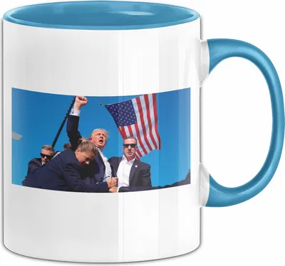 Produktbild von Donald Trump Tasse 2024 Angeschossen Schuss USA Wahlen (Blau)