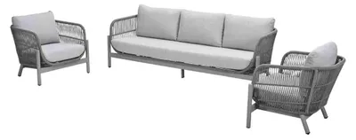 Produktbild von Garden Impressions Catanzaro Loungeset - 3-teilig - Taupe - Seil grau sand - valley sand