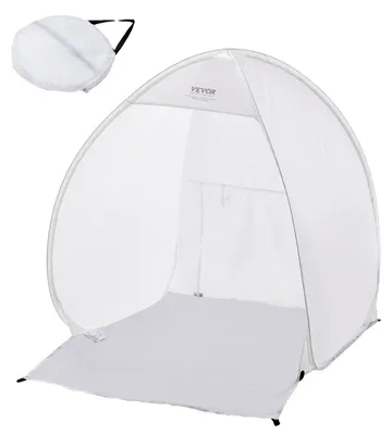 Image de Abri pour peinture en spray VEVOR, 40 x 35 x 40 pouces, tente de peinture en spray Pop-Up portable avec plancher intégré, fenêtre d'évacuation d'air et sac de rangement, cabine de peinture pliable pour meubles, station de peinture pour outils de bricolage