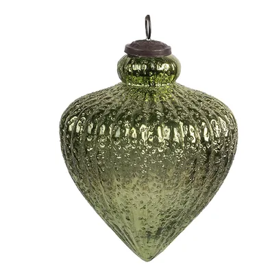 Zdjęcie produktu dla Clayre & Eef bombka świąteczna Ø 16x20 cm zielone szkło