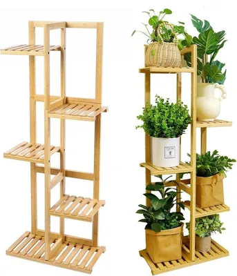 Obrázek produktu pro Bambusový stojan na květiny – 6 pater – pro vnitřní i venkovní použití