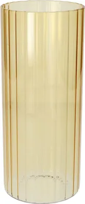 Produktbild von INNA-GLAS Deko Vase BLANDINA, Glas, Rillen, gelb-transparent, 24cm, Ø10cm - Blumenvase