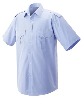 Produktbild von Herren Pilotenhemd halbarm light blue, Größe 41/42 : 42 : light blue : 60% Baumwolle 40% Polyester