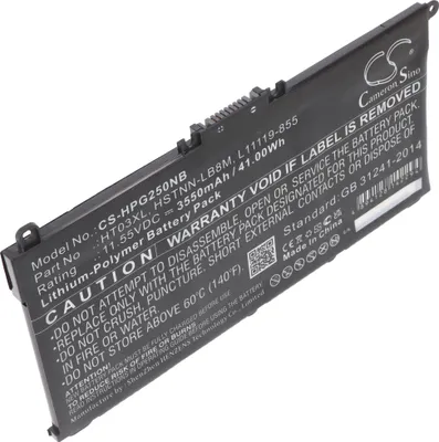 Produktbild von Akku passend für HP Pavilion 15-CC, TPN-C139, Li-Polymer, 11,55V, 3630mAh, 42Wh, schwarz
