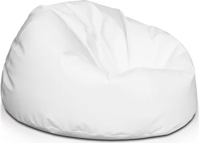 Obrázok produktu pre Ecopuf Sakwa, sedací vankúš kreslo Bean Bag, sedací vak z umelej kože, Biela E1, L