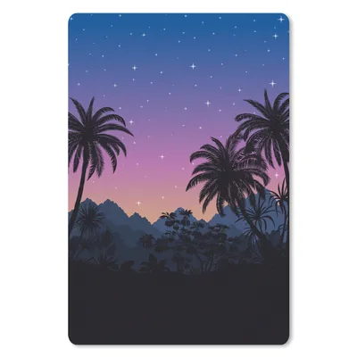 Produktbild von MuchoWow® Mauspad Mousepad Palme - Berg - Nacht 18x27 cm - Mousepads - Maus Mat - Pad - Mausunterlage