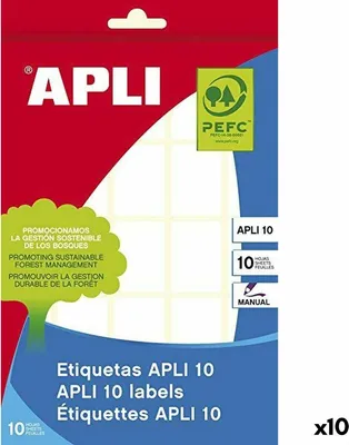 Obrázek produktu pro Samolepicí etikety Apli Bílý papír 10 listů 19 x 27 mm (10 kusů)