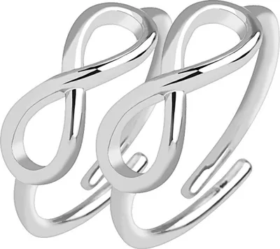 Produktbild von Fingerspitzenring Midi Knöchel Ring Nagelring Zehenring Infinity Unendlichkeit silber