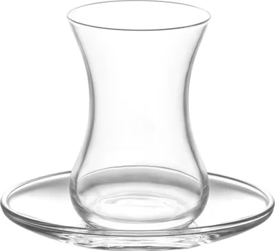 Produktbild von LAV Demet Teegläser mit Unterteller 135 ml - 12 teiliges Set für 6 Personen