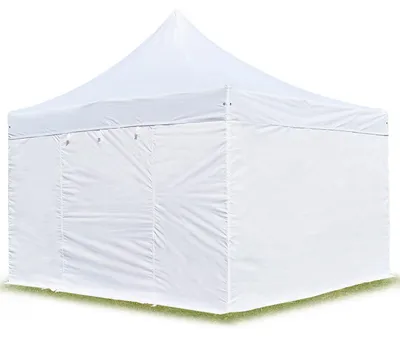 Produktbild von TOOLPORT 4x4m Aluminium Faltpavillon, inkl. 4 Seitenteile, weiß