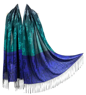 Productafbeelding van Omgoods - Muzieknoten Pashmina Sjaal voor Dames