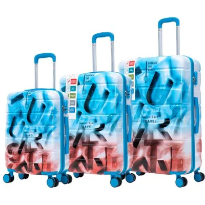 Image de Ensemble de valises 3 pièces - Valises de voyage en PP rigide avec serrure TSA, roulettes doubles à 360° et finition anti-rayures - Royal Swiss