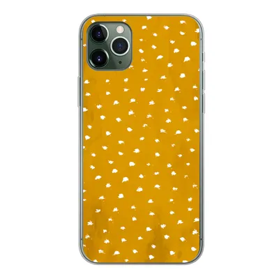 Produktbild von MuchoWow® Handyhülle Schutzhülle Hülle für iPhone 11 Pro Max Tupfen - Orange - Weiß Silikon Softcase Handy Hülle - Schutz