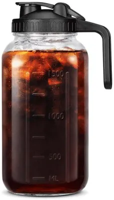 Produktbild von Kaltfilter Kaffeezubereiter 2000ml - Dicke Gläser - Edelstahlfilter - Dichtschließendes Deckel - Waschmaschinetauglich - Einfache Bedienung - Kaffeeschüssel